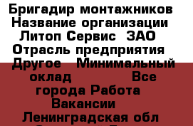 Бригадир монтажников › Название организации ­ Литоп-Сервис, ЗАО › Отрасль предприятия ­ Другое › Минимальный оклад ­ 23 000 - Все города Работа » Вакансии   . Ленинградская обл.,Сосновый Бор г.